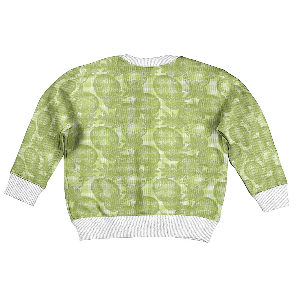 Omaomao Hawaii Breadfruit Palaka Motifs Kid Ugly Christmas Sweater LT14 - Polynesian Pride