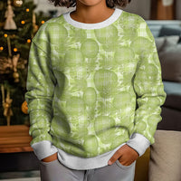 Omaomao Hawaii Breadfruit Palaka Motifs Kid Ugly Christmas Sweater LT14 - Polynesian Pride