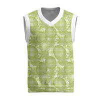 Omaomao Hawaii Breadfruit Palaka Motifs Christmas Knitted V-Neck Vest LT14 Green - Polynesian Pride