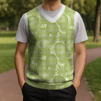 Omaomao Hawaii Breadfruit Palaka Motifs Christmas Knitted V-Neck Vest LT14 - Polynesian Pride