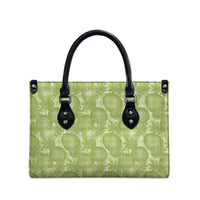 Omaomao Hawaii Breadfruit Palaka Motifs Leather Bag LT14 - Polynesian Pride