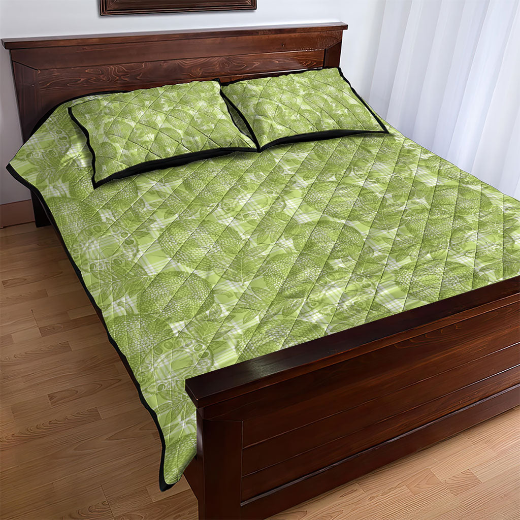 Omaomao Hawaii Breadfruit Palaka Motifs Quilt Bed Set LT14 - Polynesian Pride