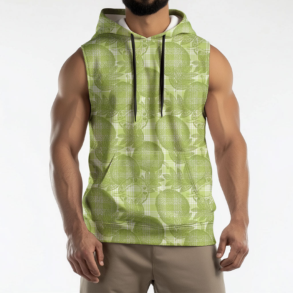 Omaomao Hawaii Breadfruit Palaka Motifs Sleeveless Hoodie LT14 - Polynesian Pride