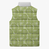 Omaomao Hawaii Breadfruit Palaka Motifs Sleeveless Puffer Jacket LT14 - Polynesian Pride