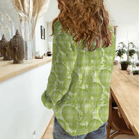 Omaomao Hawaii Breadfruit Palaka Motifs Women Casual Shirt LT14 - Polynesian Pride
