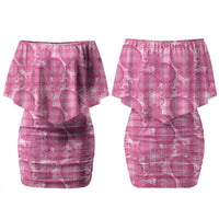Alaka Hawaii Breadfruit Palaka Motifs Couples Matching Off Shoulder Short Dress and Long Sleeve Button Shirt LT14 - Polynesian Pride