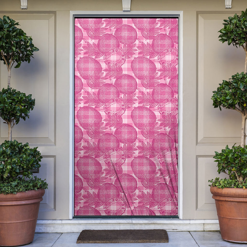 Alaka Hawaii Breadfruit Palaka Motifs Door Cover