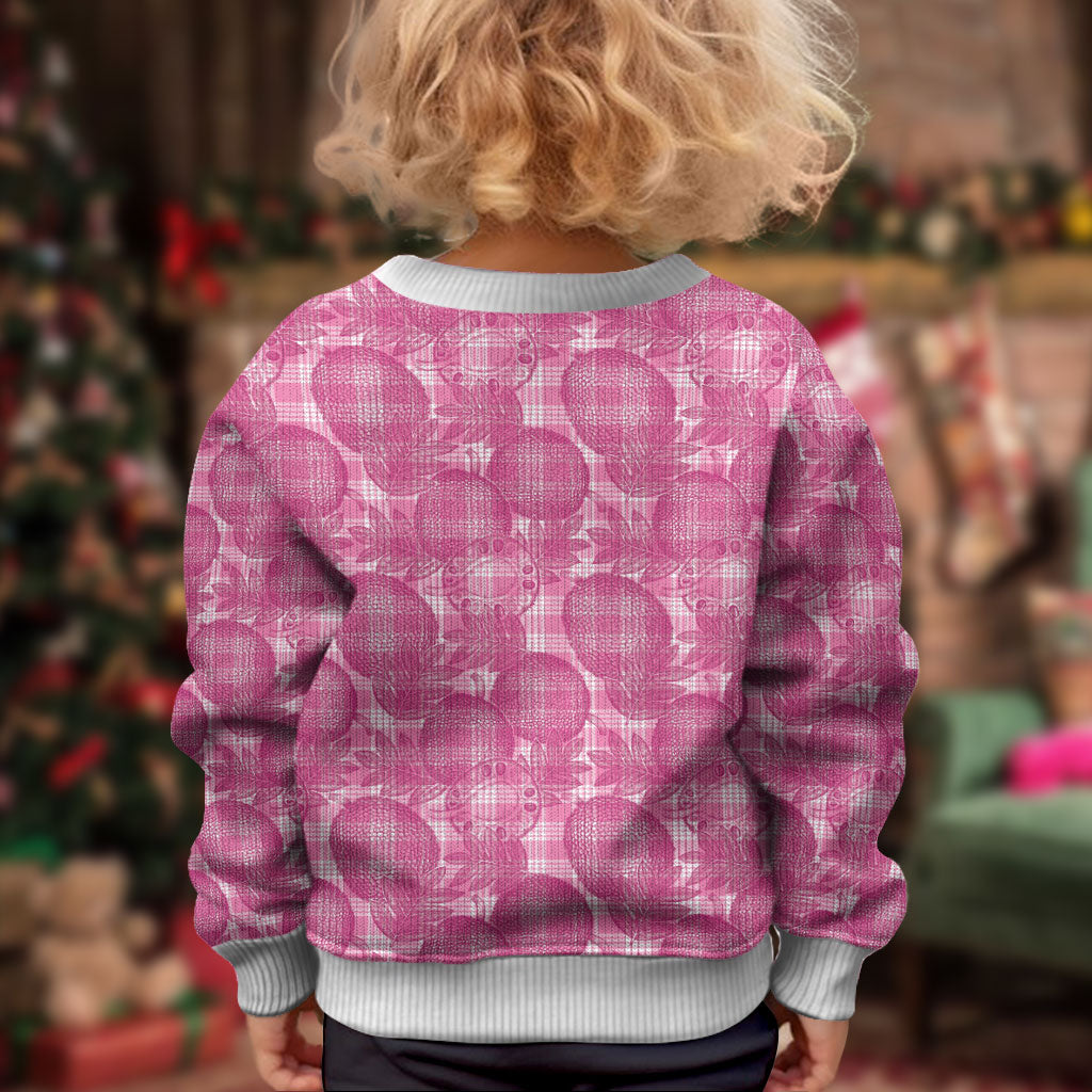 Alaka Hawaii Breadfruit Palaka Motifs Kid Ugly Christmas Sweater LT14 - Polynesian Pride