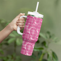Alaka Hawaii Breadfruit Palaka Motifs Tumbler With Handle LT14 - Polynesian Pride