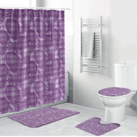 Poni Hawaii Breadfruit Palaka Motifs Bathroom Set LT14 Bathroom Set (4 pcs) Purple - Polynesian Pride