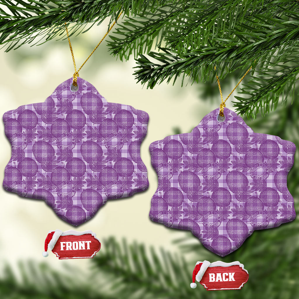 Poni Hawaii Breadfruit Palaka Motifs Ceramic Ornament LT14 Snow Flake Purple - Polynesian Pride