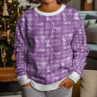 Poni Hawaii Breadfruit Palaka Motifs Kid Ugly Christmas Sweater LT14 - Polynesian Pride