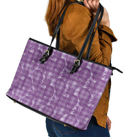 Poni Hawaii Breadfruit Palaka Motifs Leather Tote Bag LT14 - Polynesian Pride