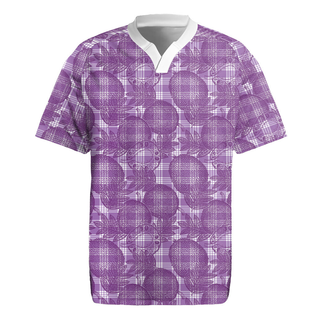 Poni Hawaii Breadfruit Palaka Motifs Rugby Jersey