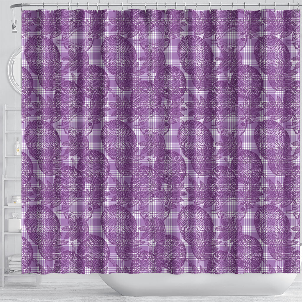 Poni Hawaii Breadfruit Palaka Motifs Shower Curtain LT14 - Polynesian Pride