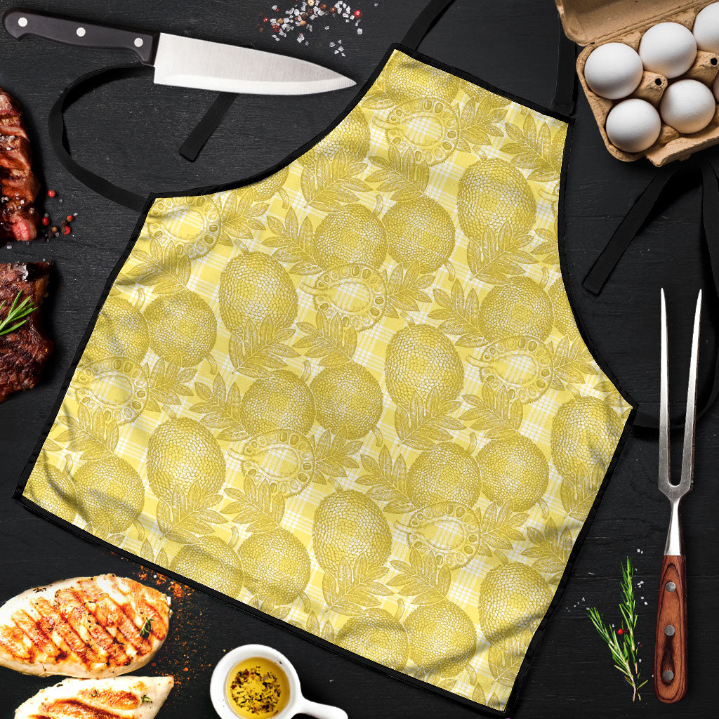 Melemele Hawaii Breadfruit Palaka Motifs Apron LT14 Yellow - Polynesian Pride