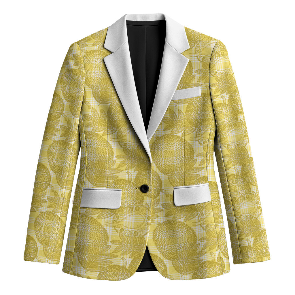 Melemele Hawaii Breadfruit Palaka Motifs Blazer LT14 Unisex Yellow - Polynesian Pride