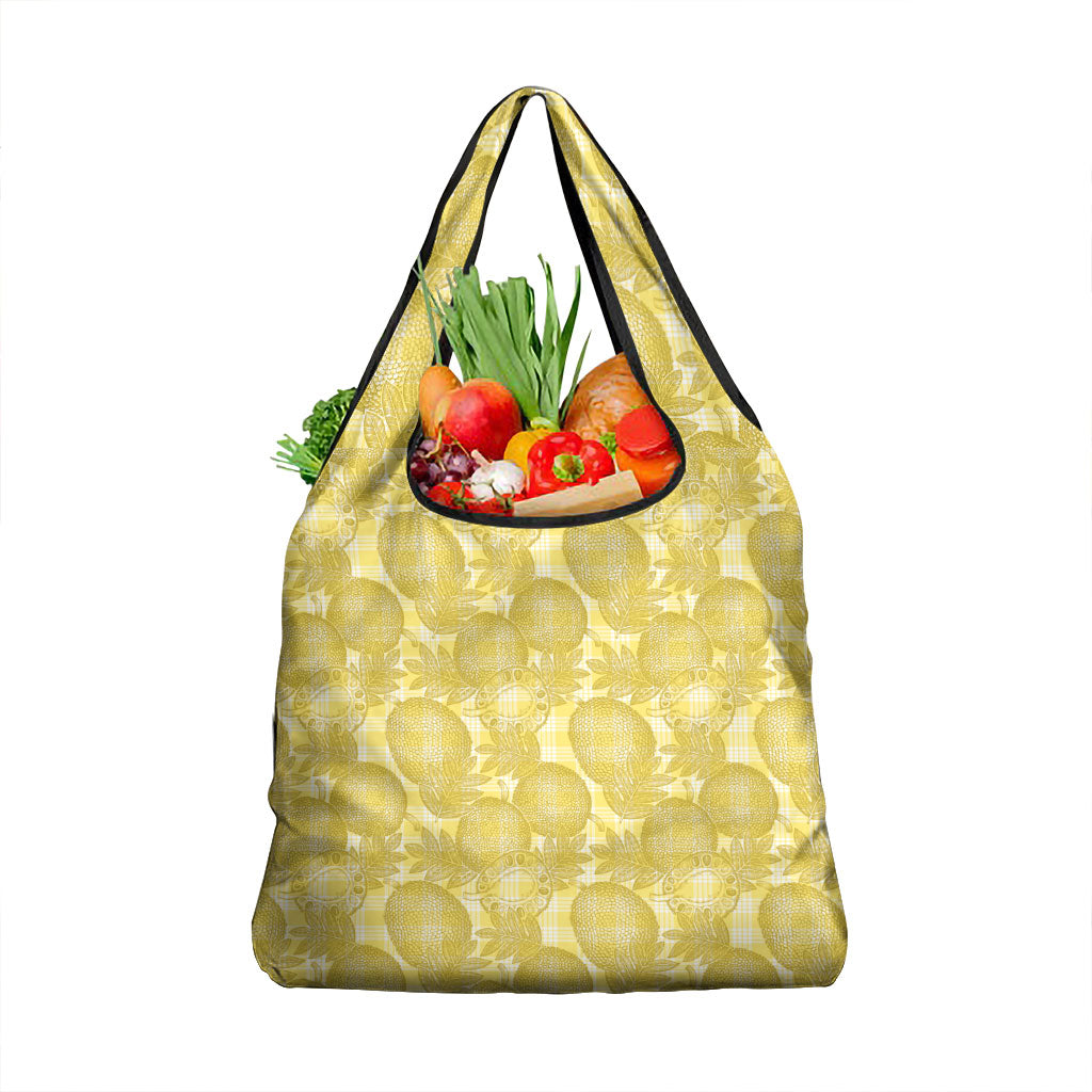 Melemele Hawaii Breadfruit Palaka Motifs Grocery Bag
