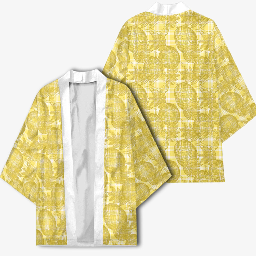 Melemele Hawaii Breadfruit Palaka Motifs Kimono LT14 - Polynesian Pride