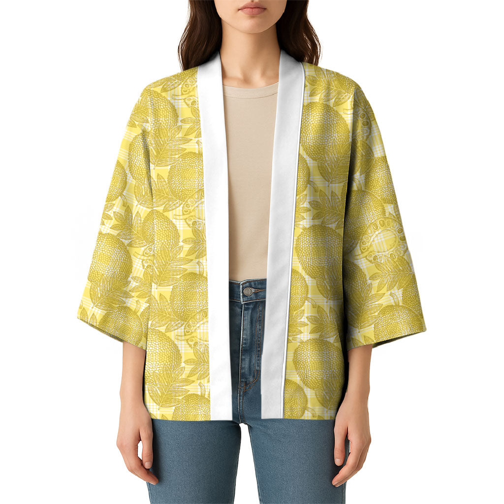 Melemele Hawaii Breadfruit Palaka Motifs Kimono LT14 - Polynesian Pride
