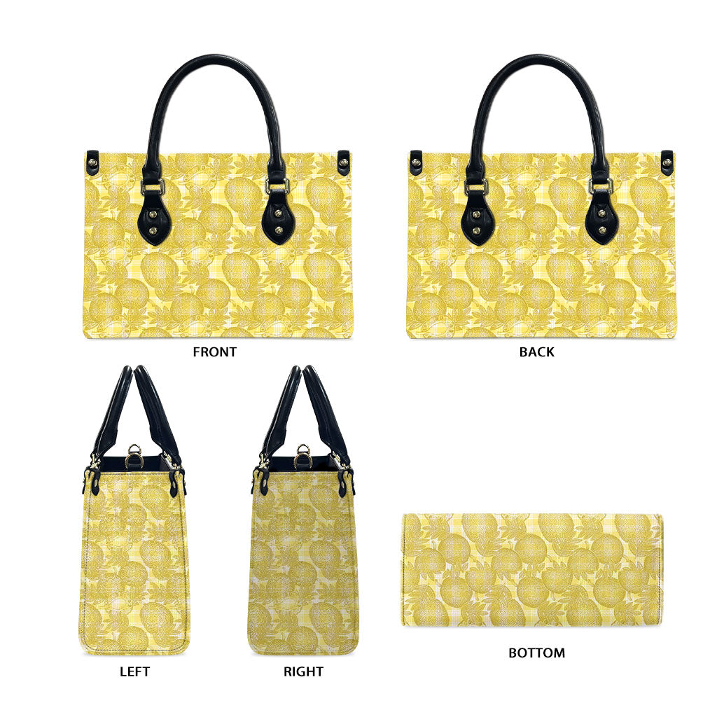 Melemele Hawaii Breadfruit Palaka Motifs Leather Bag LT14 - Polynesian Pride