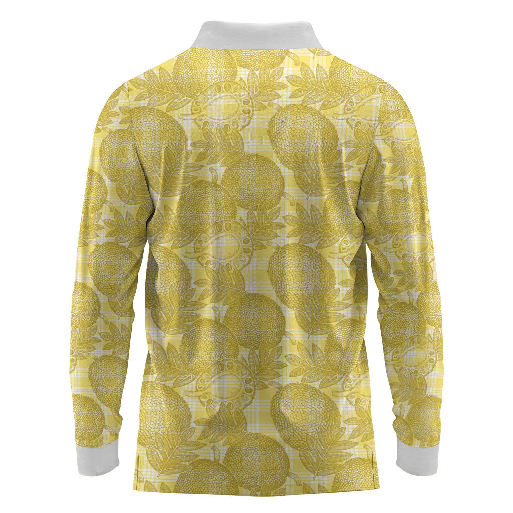 Melemele Hawaii Breadfruit Palaka Motifs Long Sleeve Polo Shirt LT14 - Polynesian Pride