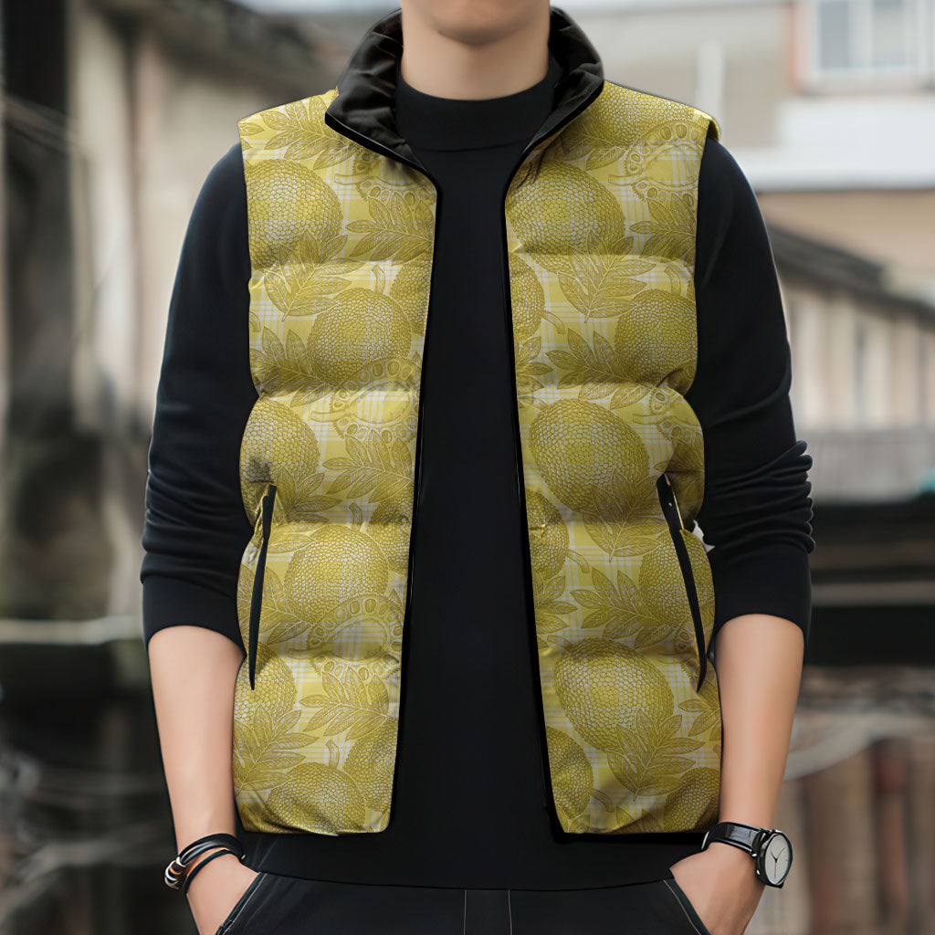 Melemele Hawaii Breadfruit Palaka Motifs Sleeveless Puffer Jacket LT14 - Polynesian Pride