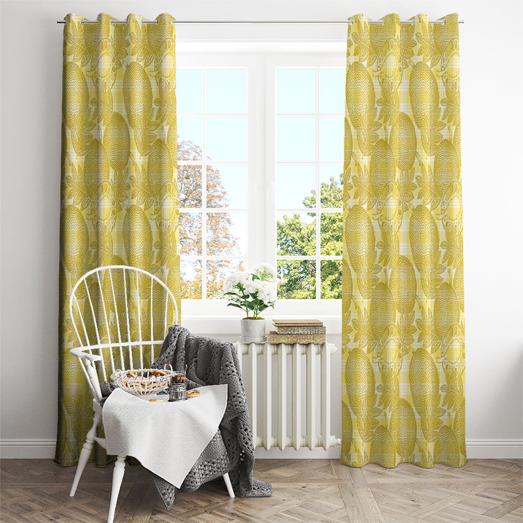 Melemele Hawaii Breadfruit Palaka Motifs Window Curtain LT14 - Polynesian Pride