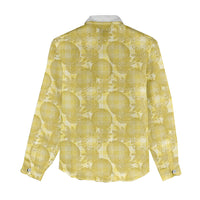 Melemele Hawaii Breadfruit Palaka Motifs Women Casual Shirt LT14 - Polynesian Pride