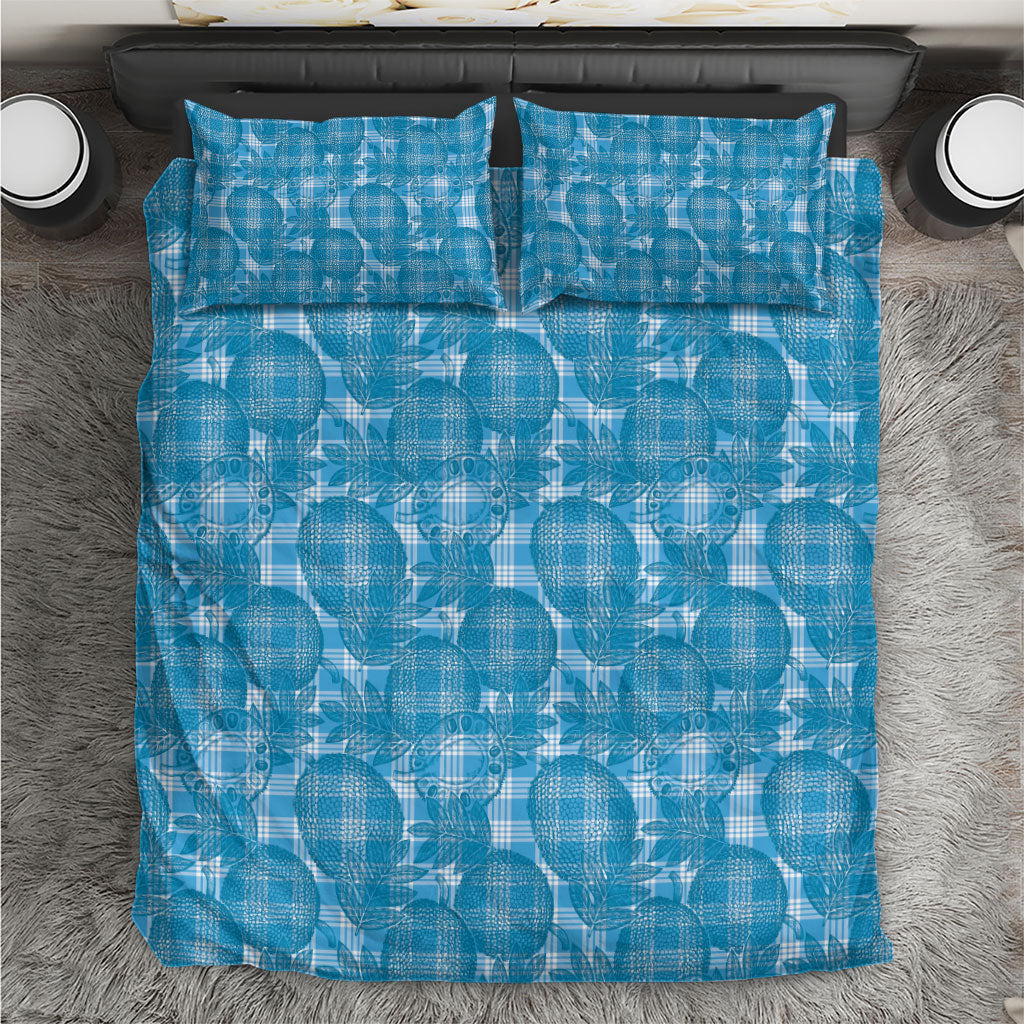 Polu Hawaii Breadfruit Palaka Motifs Bedding Set LT14 Blue - Polynesian Pride