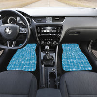 Polu Hawaii Breadfruit Palaka Motifs Car Mats LT14 Set 2pcs - Front Blue - Polynesian Pride