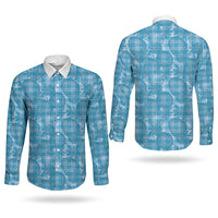 Polu Hawaii Breadfruit Palaka Motifs Couples Matching Summer Maxi Dress and Long Sleeve Button Shirt LT14 - Polynesian Pride