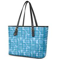 Polu Hawaii Breadfruit Palaka Motifs Leather Tote Bag LT14 - Polynesian Pride