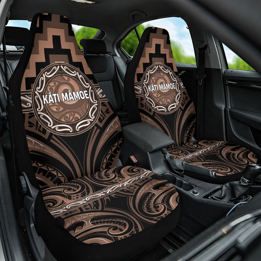 Aotearoa Kati Mamoe Car Seat Cover Maori Iwi Poutama Puhoro Tattoo LT14 One Size Brown - Polynesian Pride