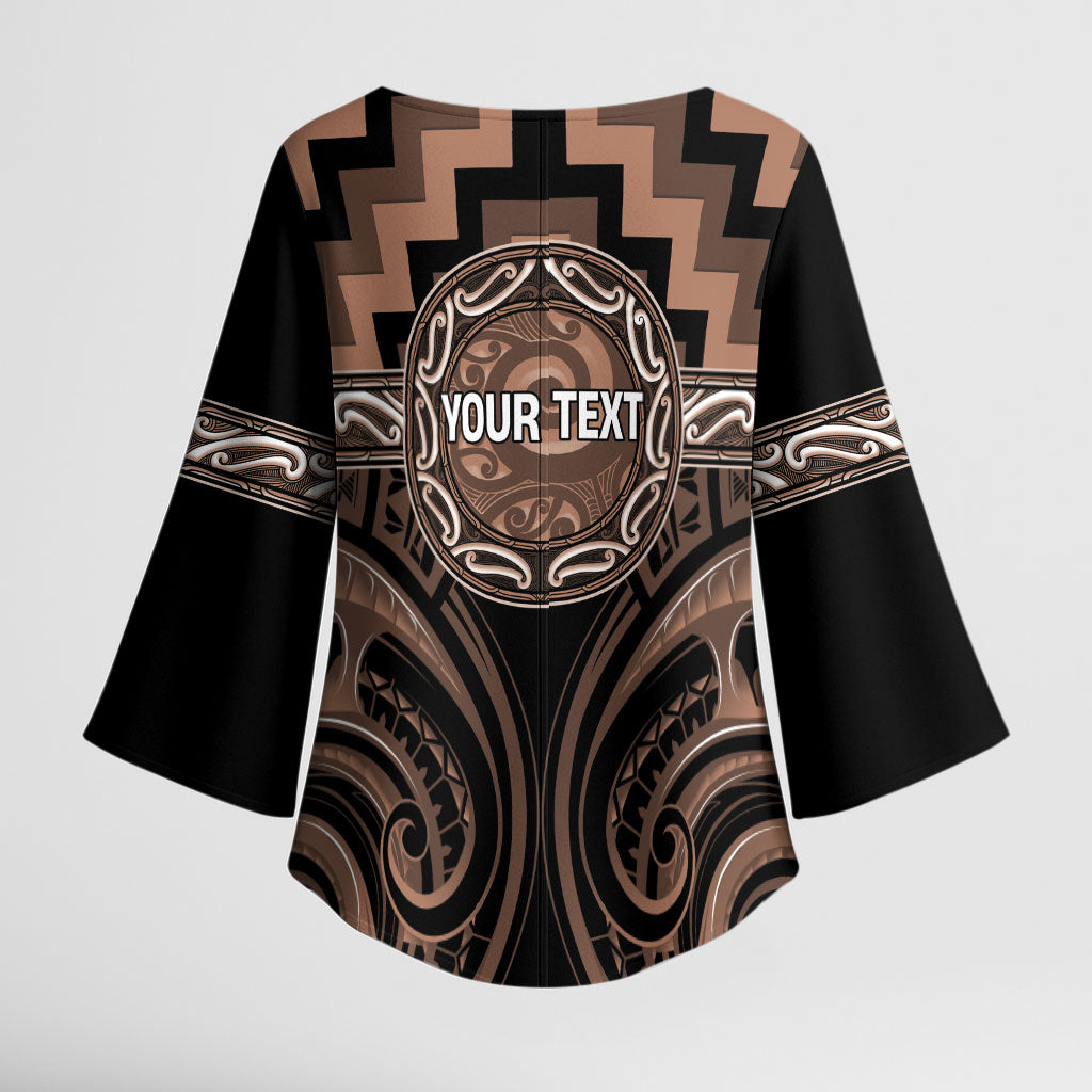 Aotearoa Kati Mamoe Personalised Kimono Sleeve Blouse Maori Iwi Poutama Puhoro Tattoo LT14 - Polynesian Pride