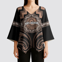 Aotearoa Kati Mamoe Personalised Kimono Sleeve Blouse Maori Iwi Poutama Puhoro Tattoo LT14 - Polynesian Pride