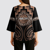 Aotearoa Kati Mamoe Personalised Kimono Sleeve Blouse Maori Iwi Poutama Puhoro Tattoo LT14 - Polynesian Pride