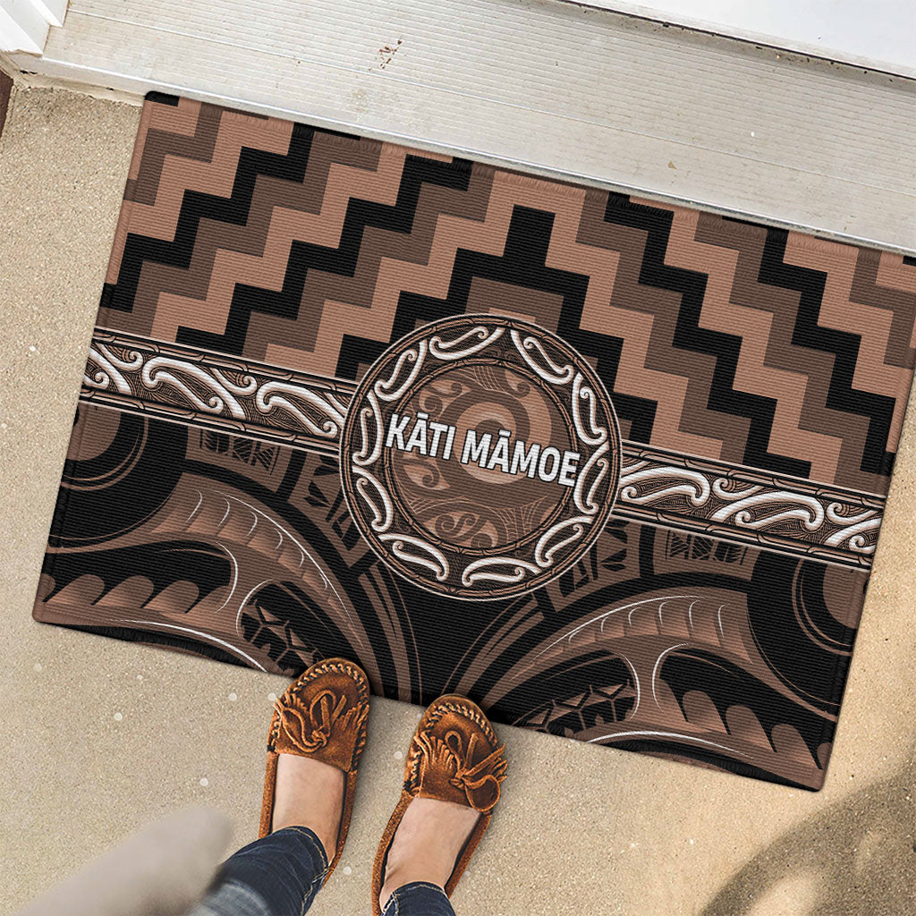 Aotearoa Kati Mamoe Rubber Doormat Maori Iwi Poutama Puhoro Tattoo LT14 - Polynesian Pride