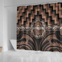 Aotearoa Kati Mamoe Shower Curtain Maori Iwi Poutama Puhoro Tattoo LT14 - Polynesian Pride