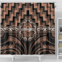 Aotearoa Kati Mamoe Shower Curtain Maori Iwi Poutama Puhoro Tattoo LT14 - Polynesian Pride