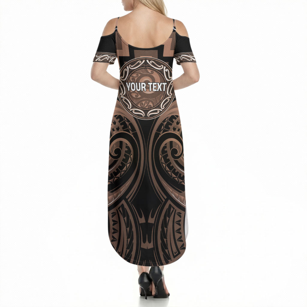 Aotearoa Kati Mamoe Personalised Summer Maxi Dress Maori Iwi Poutama Puhoro Tattoo LT14 - Polynesian Pride
