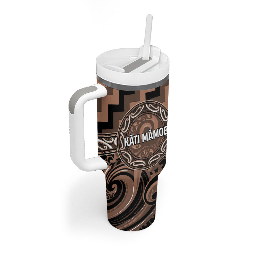 Aotearoa Kati Mamoe Personalised Tumbler With Handle Maori Iwi Poutama Puhoro Tattoo LT14 - Polynesian Pride