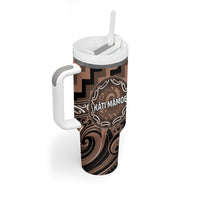 Aotearoa Kati Mamoe Personalised Tumbler With Handle Maori Iwi Poutama Puhoro Tattoo LT14 - Polynesian Pride