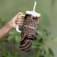 Aotearoa Kati Mamoe Personalised Tumbler With Handle Maori Iwi Poutama Puhoro Tattoo LT14 - Polynesian Pride