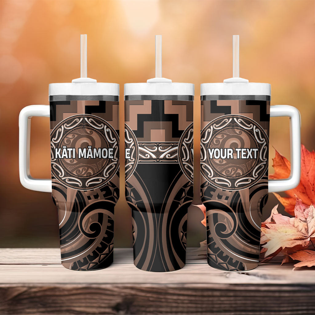 Aotearoa Kati Mamoe Personalised Tumbler With Handle Maori Iwi Poutama Puhoro Tattoo LT14 - Polynesian Pride