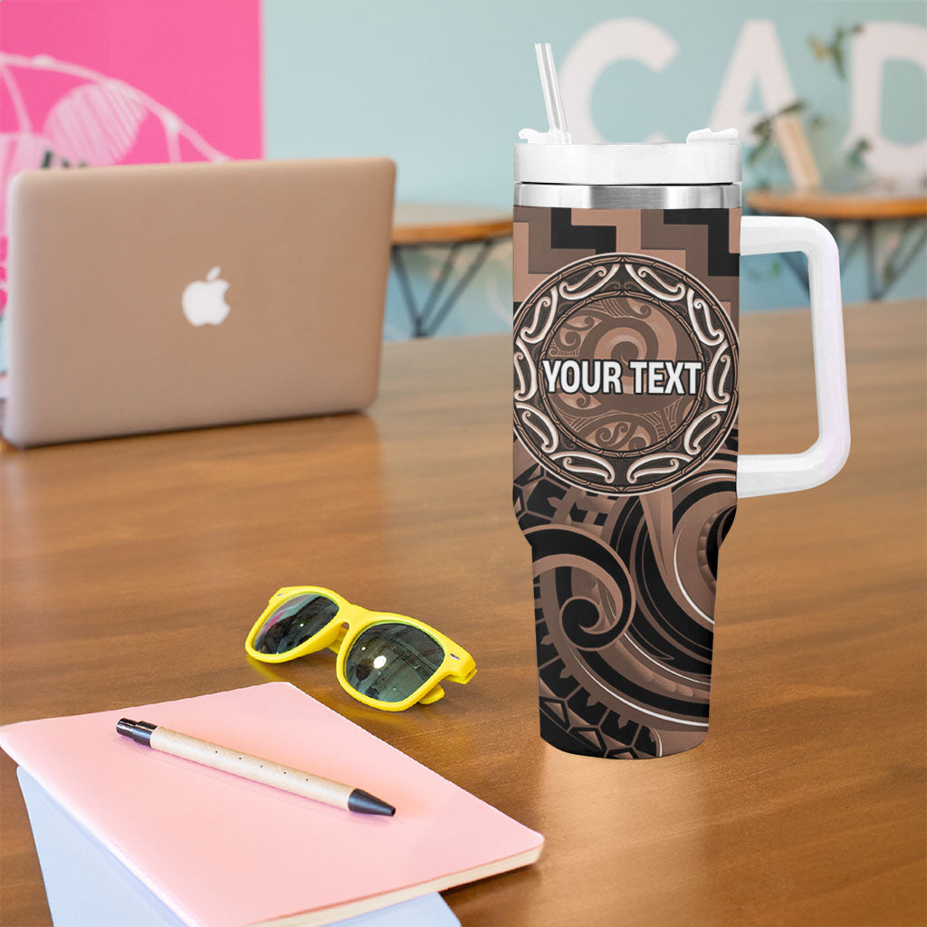Aotearoa Kati Mamoe Personalised Tumbler With Handle Maori Iwi Poutama Puhoro Tattoo LT14 - Polynesian Pride