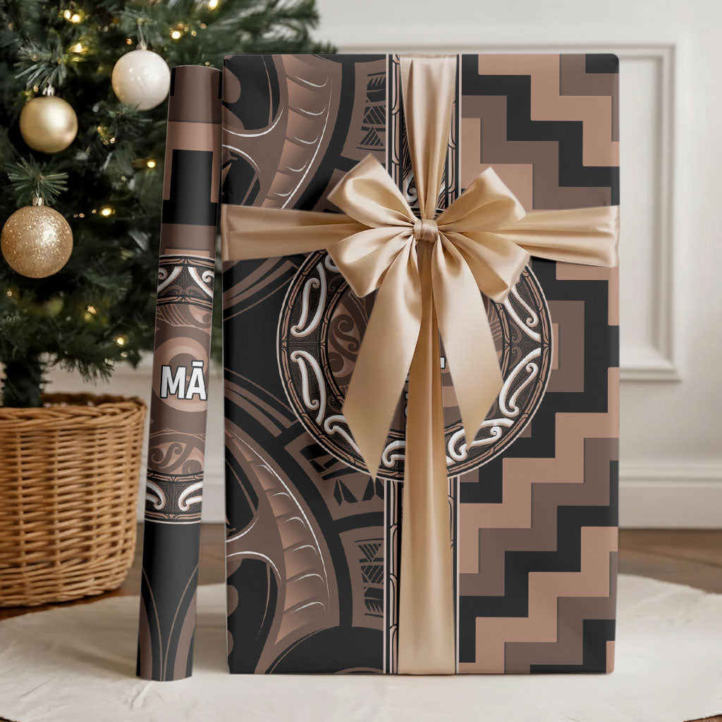 Aotearoa Kati Mamoe Wrapping Paper Maori Iwi Poutama Puhoro Tattoo LT14 - Polynesian Pride