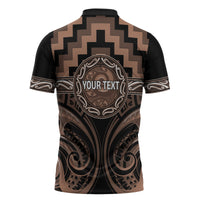 Aotearoa Kati Mamoe Personalised Zipper Polo Shirt Maori Iwi Poutama Puhoro Tattoo LT14 - Polynesian Pride