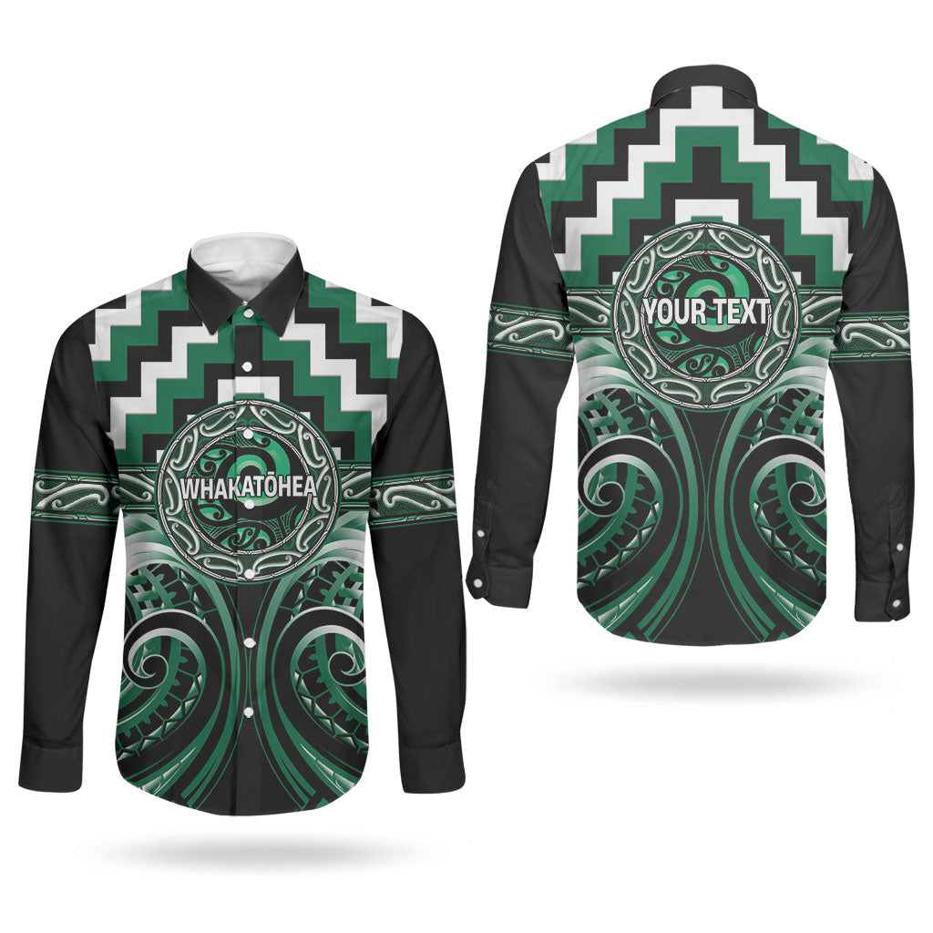 Aotearoa Whakatohea Personalised Couples Matching Puletasi and Long Sleeve Button Shirt Maori Iwi Poutama Puhoro Tattoo LT14 - Polynesian Pride