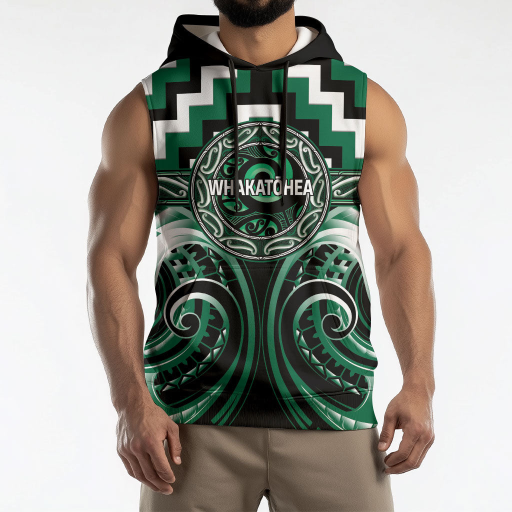 Aotearoa Whakatohea Personalised Sleeveless Hoodie Maori Iwi Poutama Puhoro Tattoo LT14 - Polynesian Pride